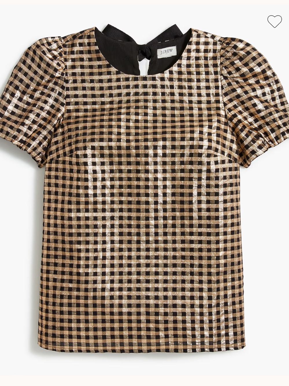 J.Crew Lurex® Metallic threads puff-sleeve top